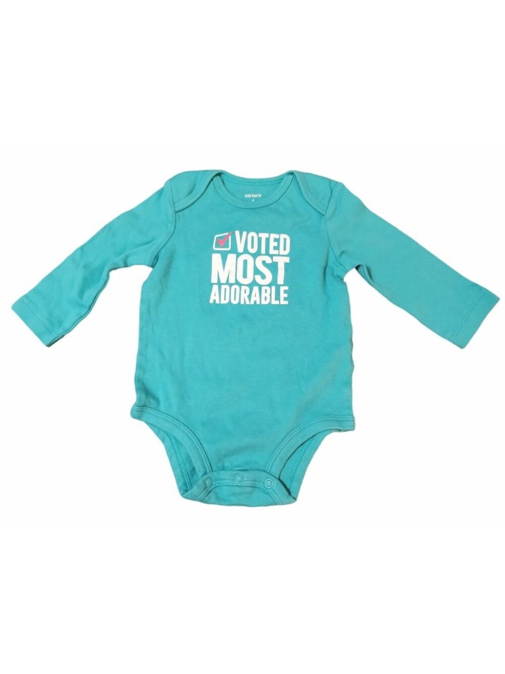 Baby Carter's Voted Most Adorable Long Sleeve Green Bodysuit One Piece 6 Months